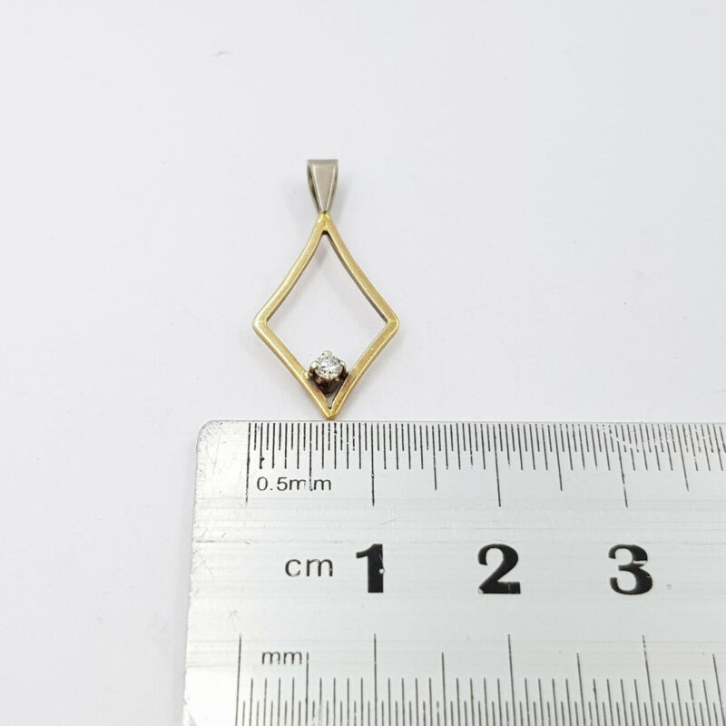 9ct 2-Tone Gold Diamond Pendant #55338