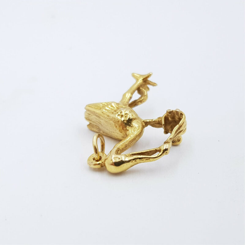 9ct Yellow Gold Stork & Newborn Baby Charm / Pendant #55529