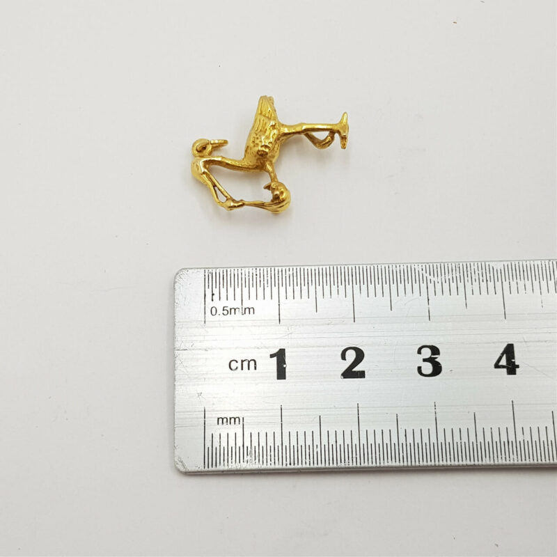 9ct Yellow Gold Stork & Newborn Baby Charm / Pendant #55529