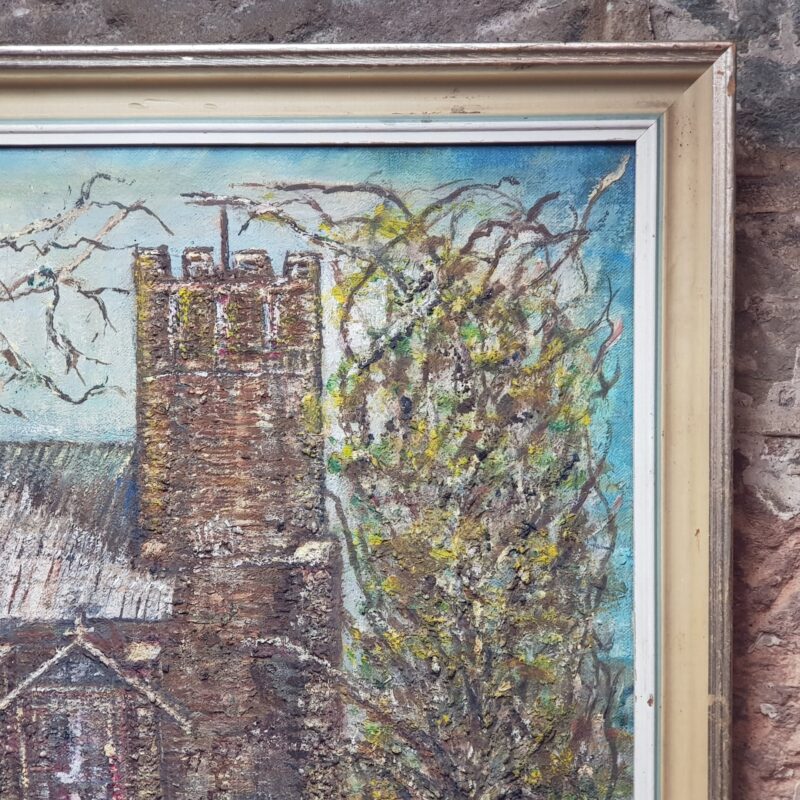 Margaret Dux Painting - Church In The Woods - Oil on Board #52050