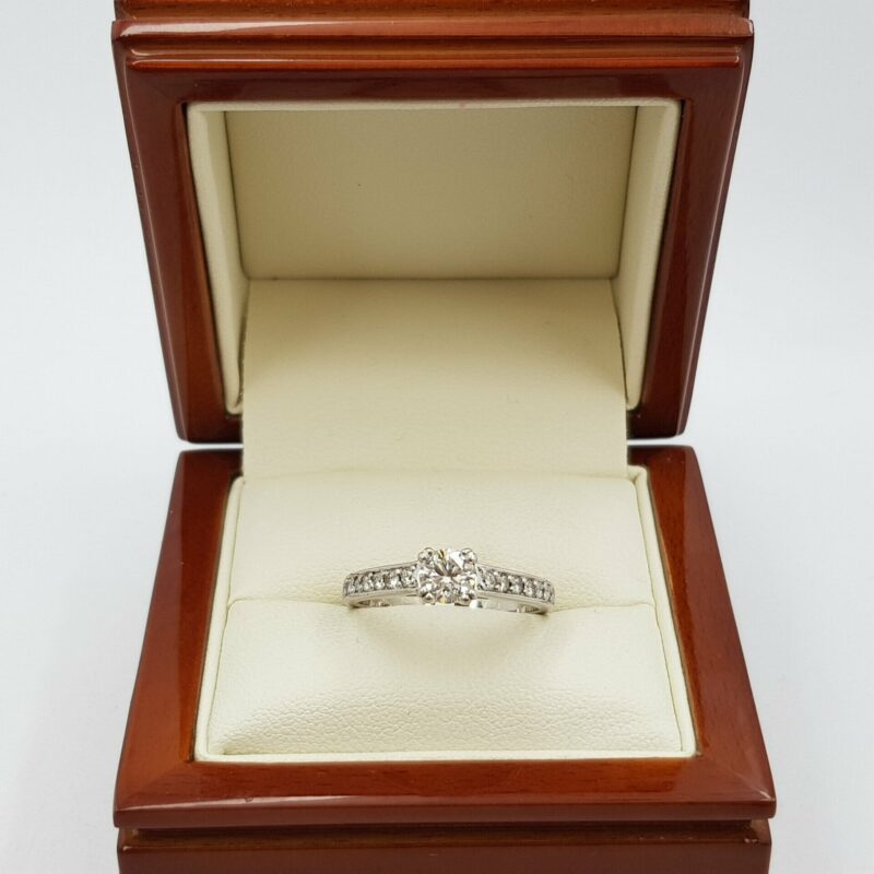 18ct White Gold 0.75ct TW Diamond Engagement Ring Val $6400 Size O #53260