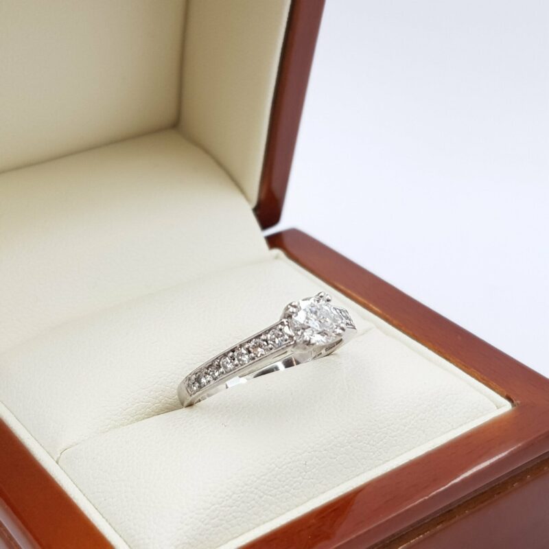 18ct White Gold 0.75ct TW Diamond Engagement Ring Val $6400 Size O #53260