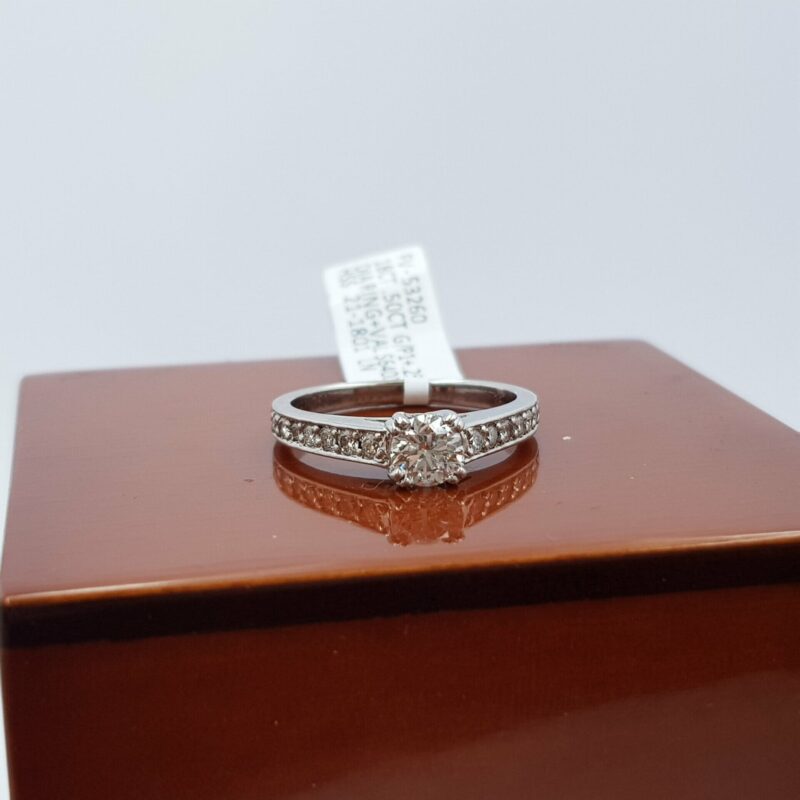 18ct White Gold 0.75ct TW Diamond Engagement Ring Val $6400 Size O #53260