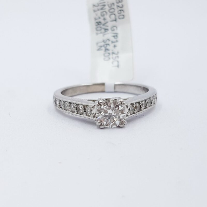 18ct White Gold 0.75ct TW Diamond Engagement Ring Val $6400 Size O #53260