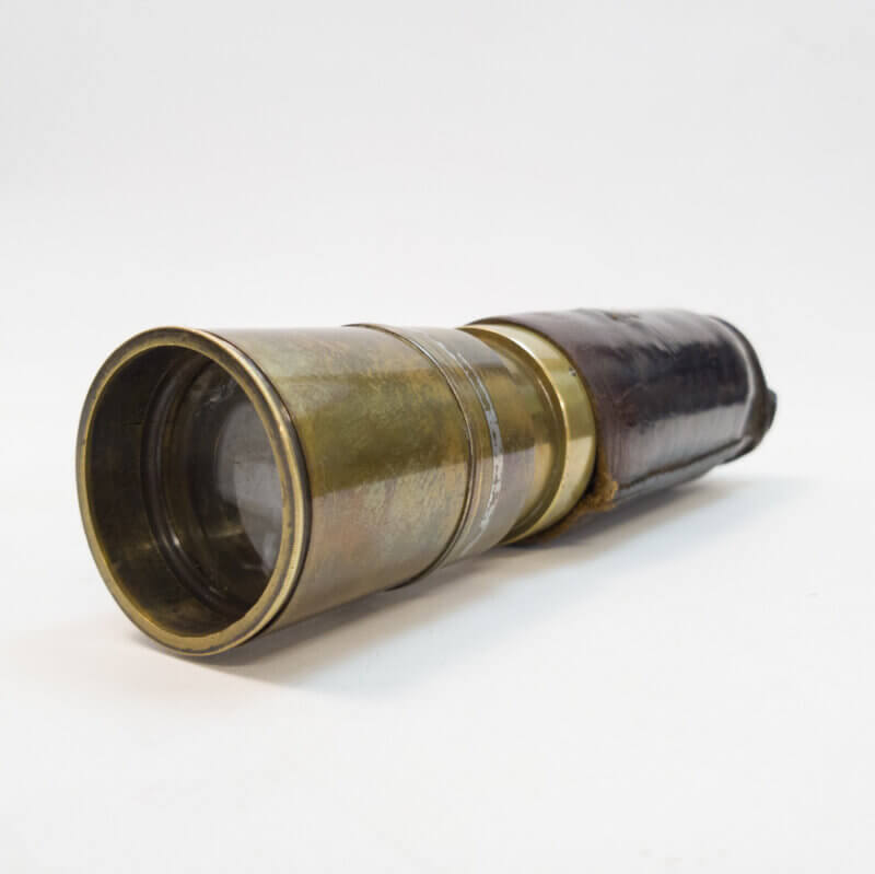 Adie & Son Telescope Edinburgh 4 Draw Timber & Brass - in Leather Case #55717