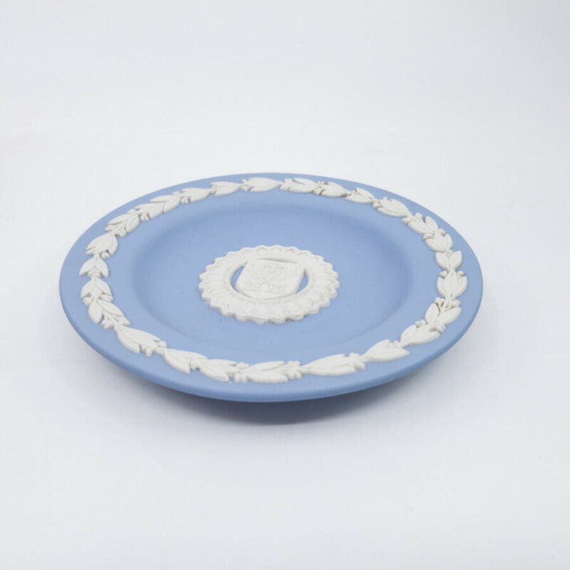Vintage Wedgwood Jasperware - York Minster - Blue Trinket Dish Mini Plate 11cm #25780-2