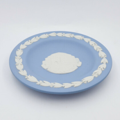 Vintage Wedgwood Jasperware-  Blue Trinket Dish Mini Plate 11cm #25780-3