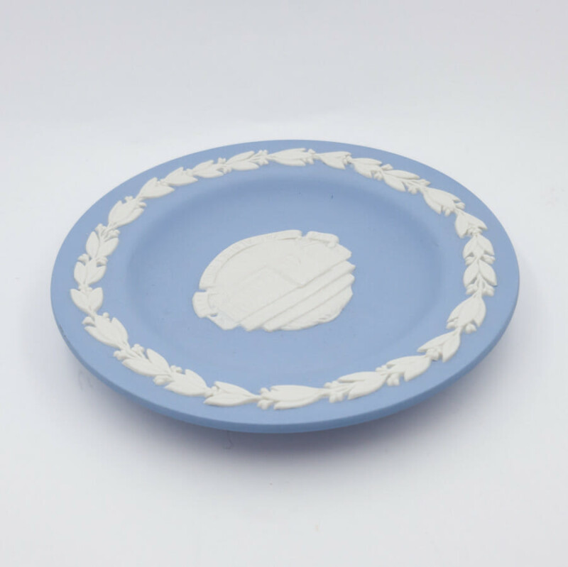 Vintage Wedgwood Jasperware-  Blue Trinket Dish Mini Plate 11cm #25780-3