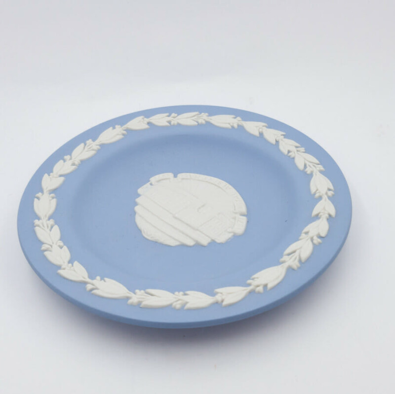 Vintage Wedgwood Jasperware - Royal Albert Hall - Blue Trinket Dish Mini Plate 11cm #25780-3