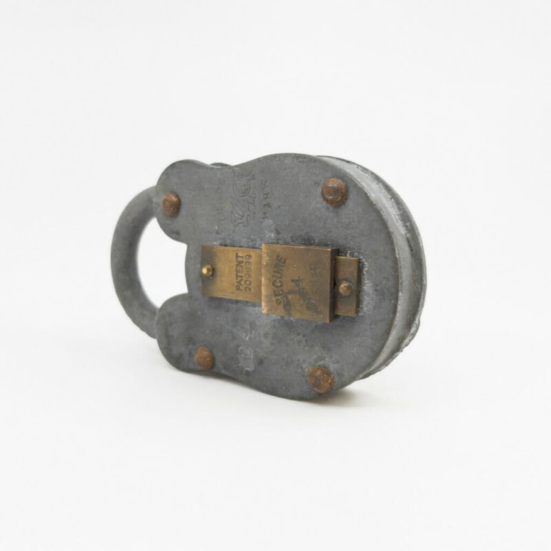 Vintage Secure 4 Lever Metal Lock B24 Padlock #56141-1