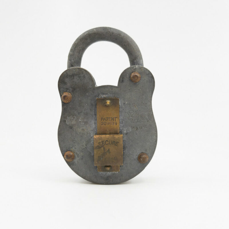 Vintage Secure 4 Lever Metal Lock B24 Padlock #56141-1