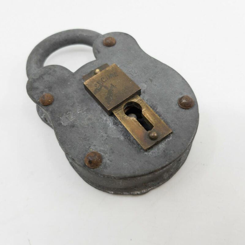 Vintage Secure 4 Lever Metal Lock B24 Padlock #56141-1