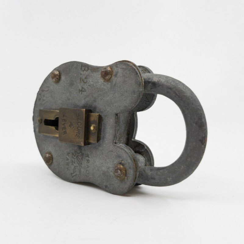 Vintage Secure 4 Lever Metal Lock B24 Padlock #56141-2
