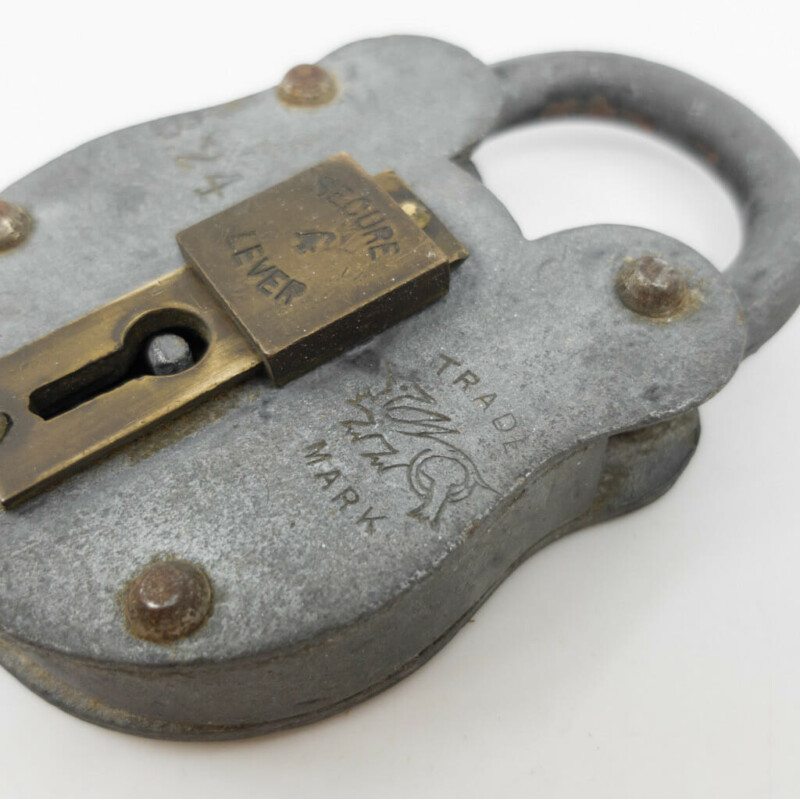 Vintage Secure 4 Lever Metal Lock B24 Padlock #56141-2