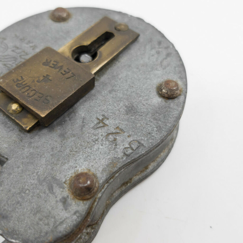 Vintage Secure 4 Lever Metal Lock B24 Padlock #56141-2