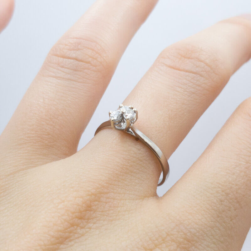 Vintage 18ct White Gold Diamond Ring Size N 1/2 #56509