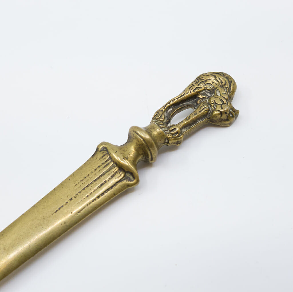 Brass Letter Opener with Cat #34118 Brass Letter Opener with Cat #34118