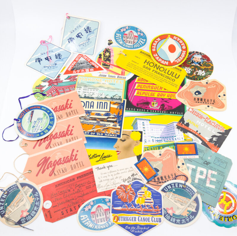 Vintage Luggage Labels Stickers Huge Collection 150+ (Europe Asia Americas Africa) #38332