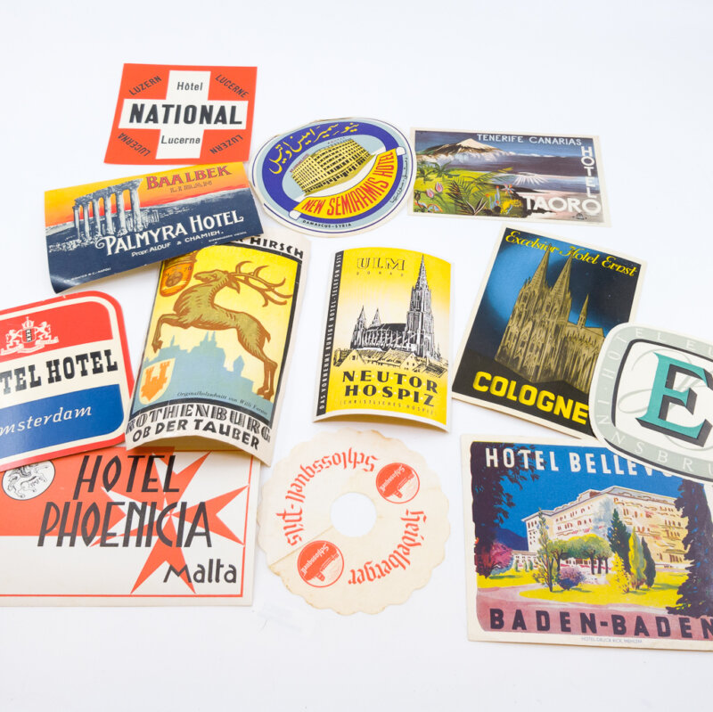 Vintage Luggage Labels Stickers Huge Collection 150+ (Europe Asia Americas Africa) #38332