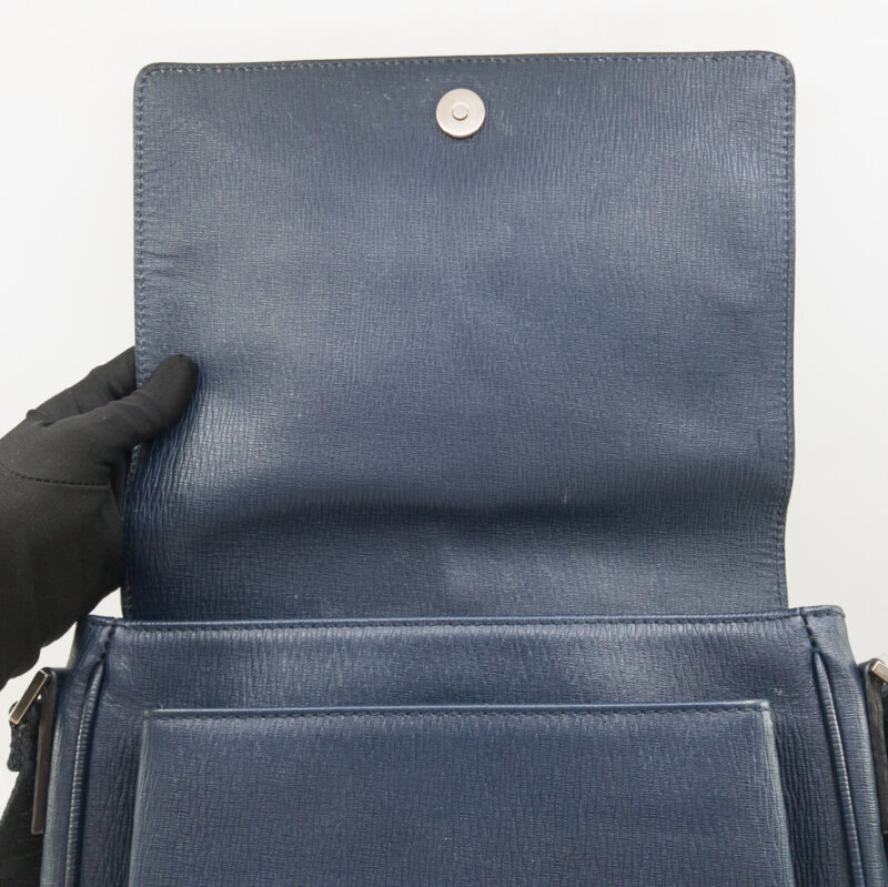Salvatore Ferragamo Blue Messenger Shoulder Bag FZ-24 908G + COA #57795