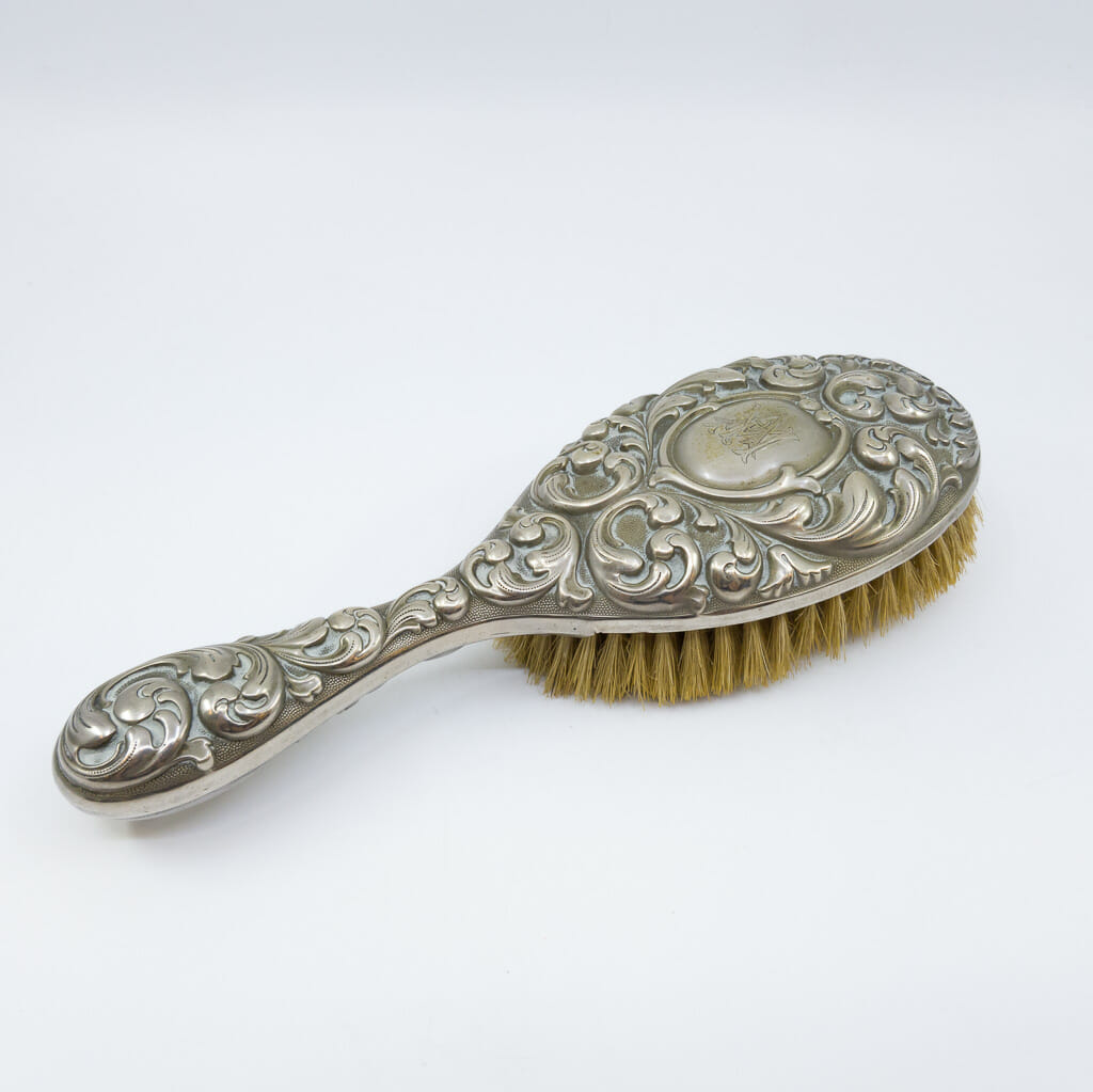 Antique Art Nouveau Hair Brush Engraved MAP #35194