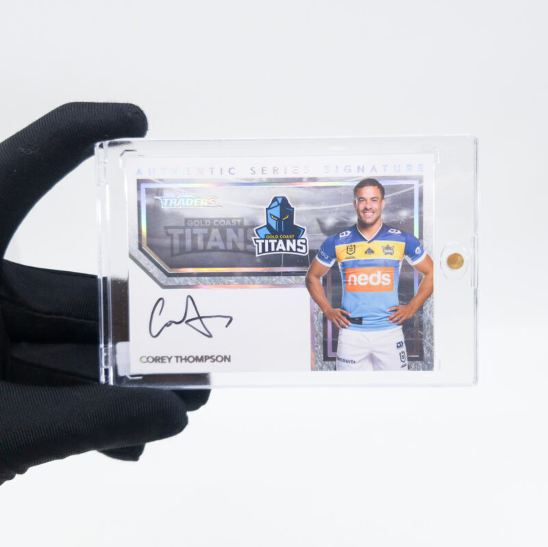 Signed NRL Traders Trading Card Corey Thompson in Protective Case #58476