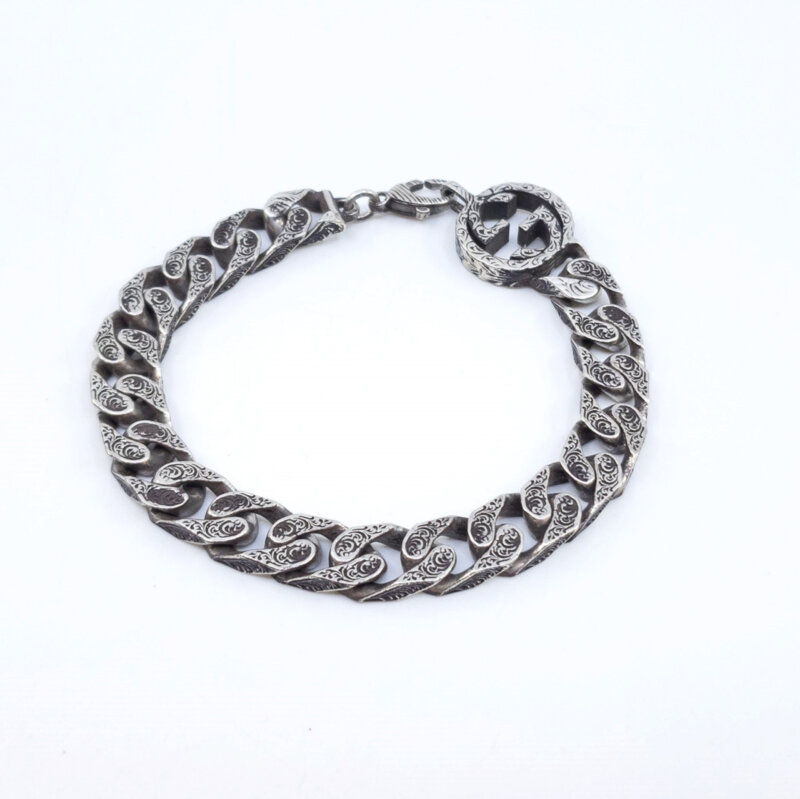 Gucci Silver Interlocking G Chain GG Bracelet In Box RRP $895 #59054