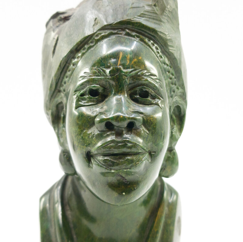 Nephrite African Lady Bust Statue Carving By C.MABOYI 94 #59439