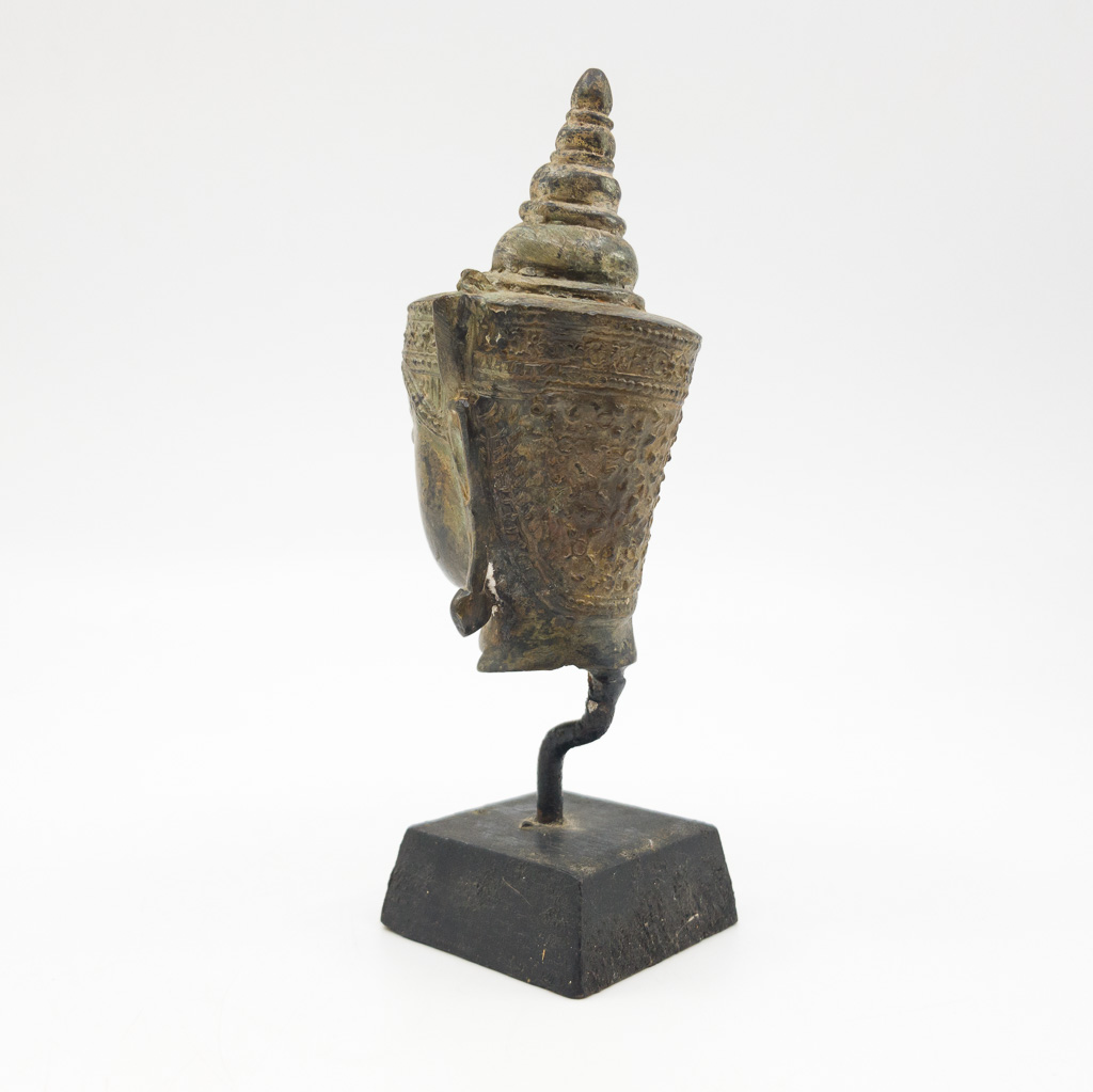 Bronze Buddha Head on Stand Figurine / Sculpture #59560 Bronze Buddha Head on Stand Figurine / Sculpture #59560 - Image 7