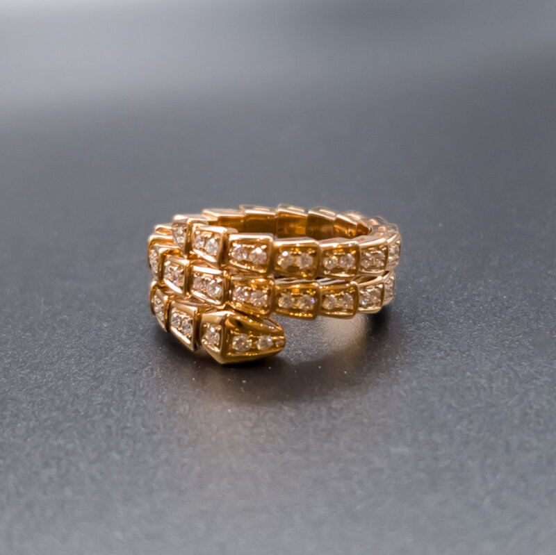 Bulgari Bvlgari 18ct Gold Serpenti Viper 2 Coil 1.13ct TW Diamond Ring RRP $23300