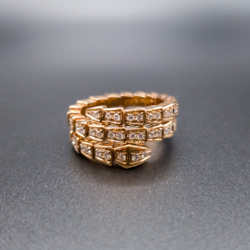 Bulgari Bvlgari 18ct Gold Serpenti Viper 2 Coil 1.13ct TW Diamond Ring RRP $23300