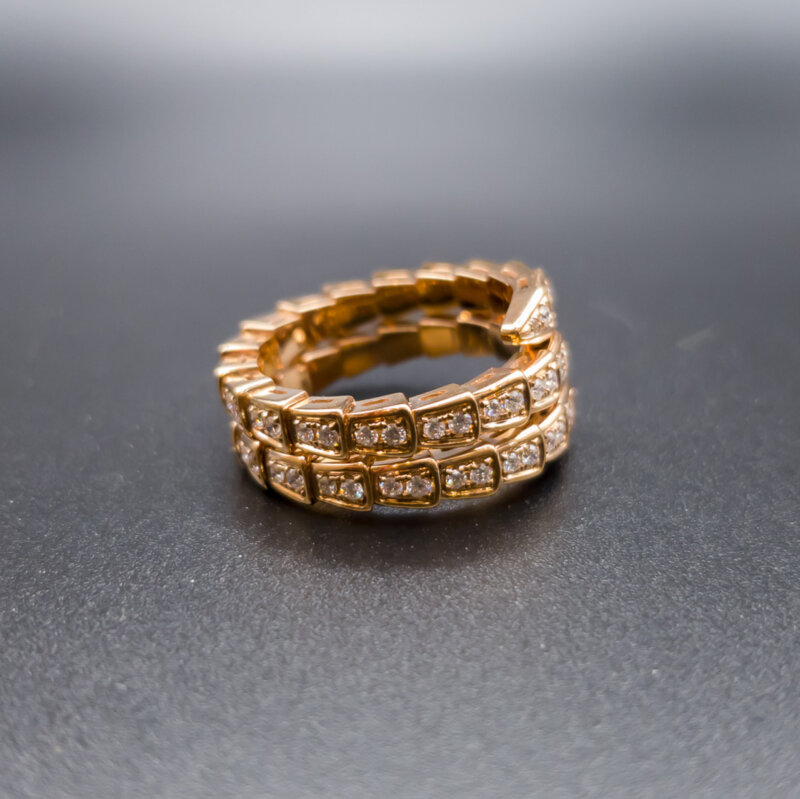 Bulgari Bvlgari 18ct Gold Serpenti Viper 2 Coil 1.13ct TW Diamond Ring RRP $23300