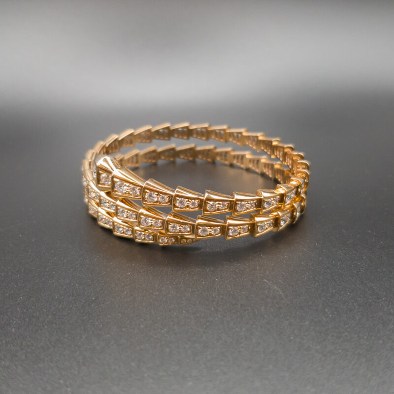 Bulgari Bvlgari 18ct Gold Serpenti Viper 2 Coil 5.89ct TW Diamond Bracelet RRP $86400
