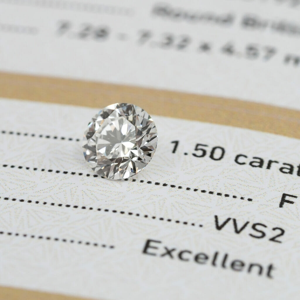 A diamond with a cut grade of excellent.