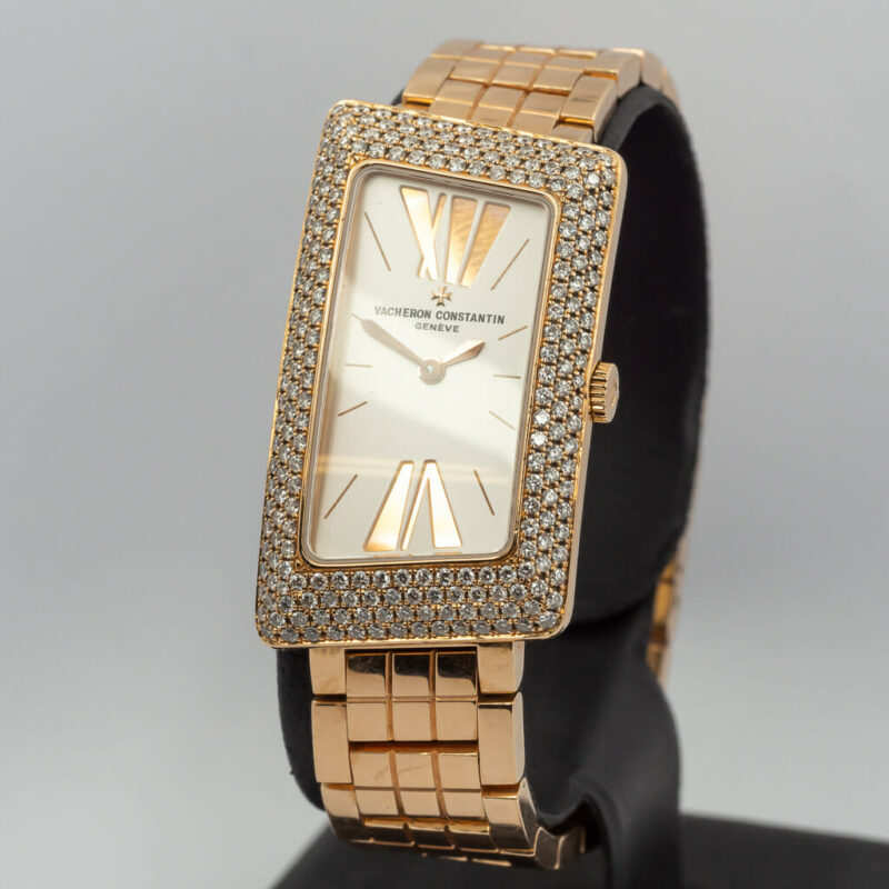 VACHERON CONSTANTIN 1972 CAMBREE 18CT PINK GOLD & DIAMOND BEZEL LADIES WATCH 25515 #47053