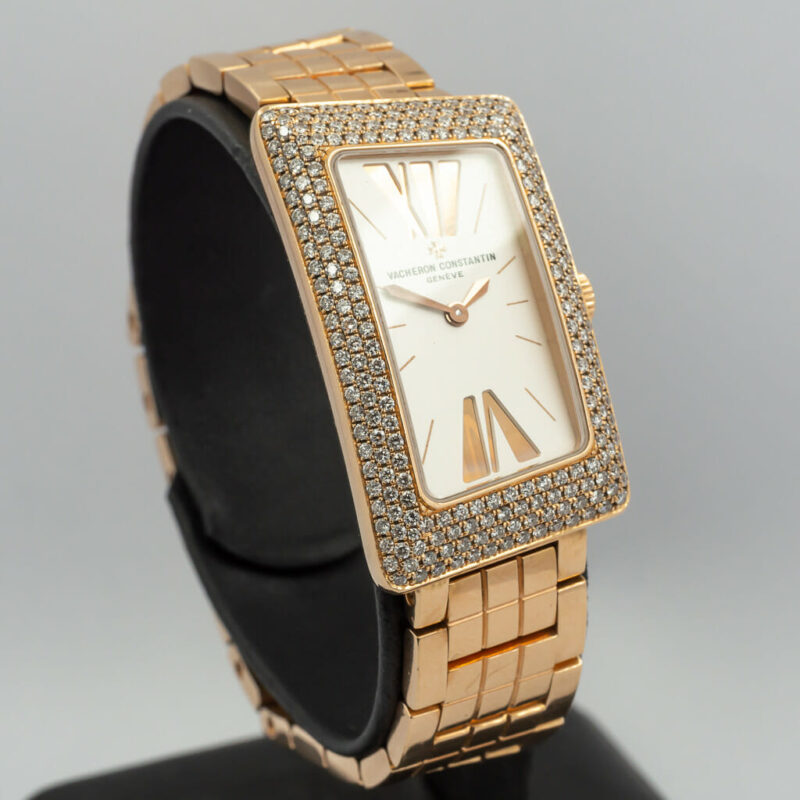 VACHERON CONSTANTIN 1972 CAMBREE 18CT PINK GOLD & DIAMOND BEZEL LADIES WATCH 25515 #47053