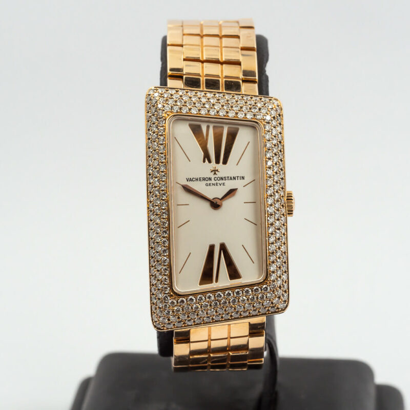 VACHERON CONSTANTIN 1972 CAMBREE 18CT PINK GOLD & DIAMOND BEZEL LADIES WATCH 25515 #47053