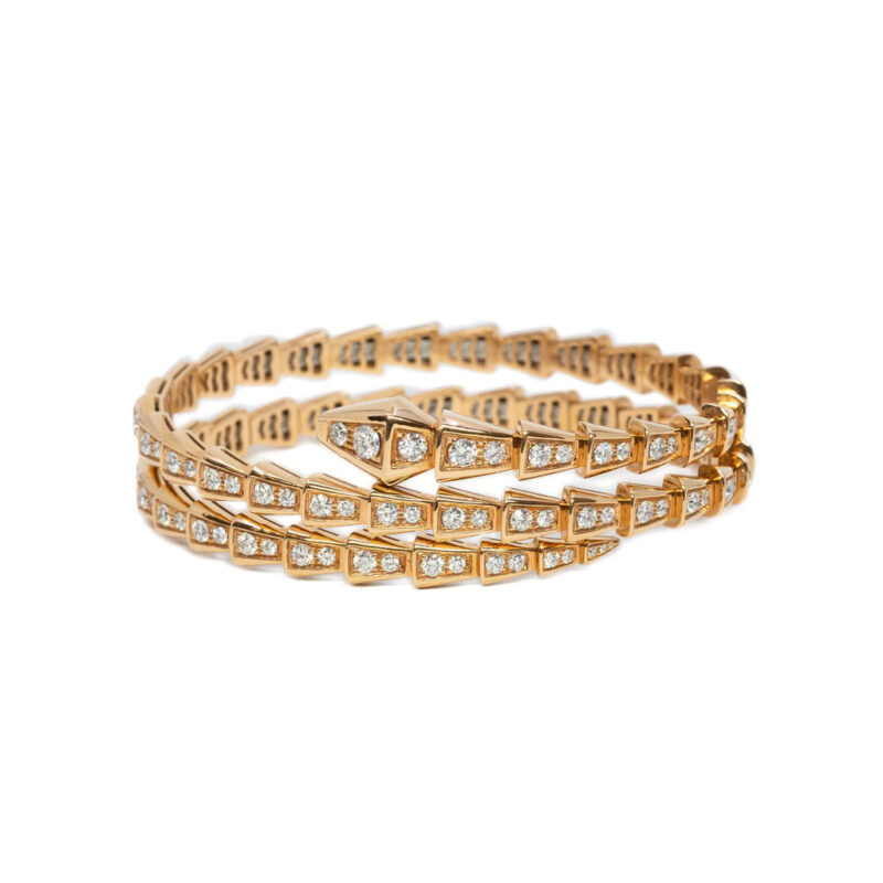 Bulgari Bvlgari 18ct Gold Serpenti Viper 2 Coil 5.89ct TW Diamond Bracelet RRP $119000