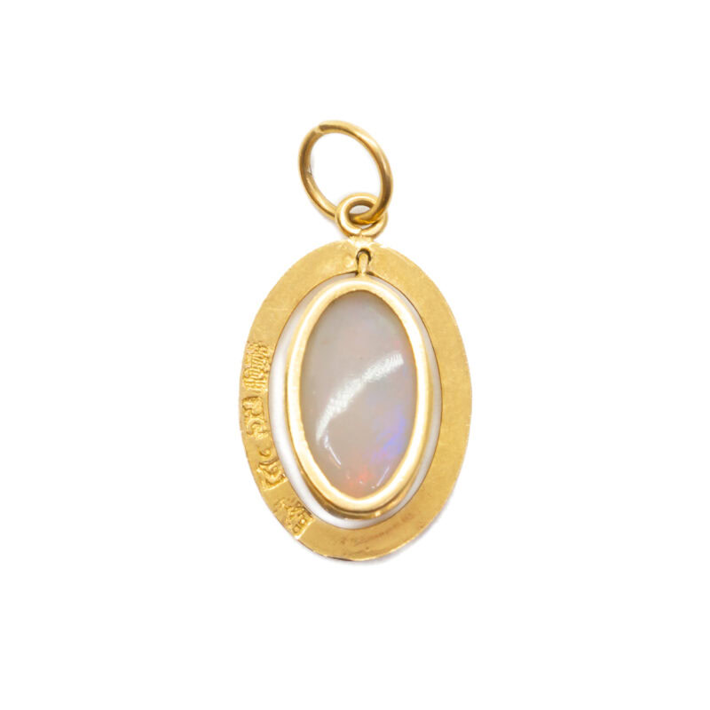 22ct Yellow Gold Crystal Opal Pendant Val $2385 #39867