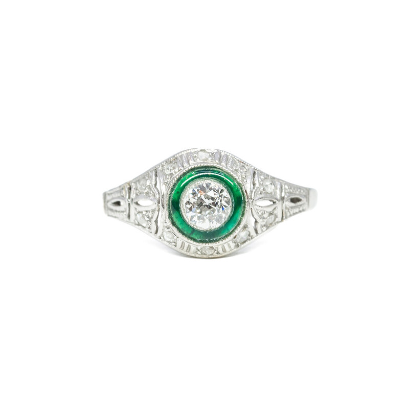 18ct White Gold Edwardian Style Euro Cut Diamond Ring Val $4760 Size O #53849