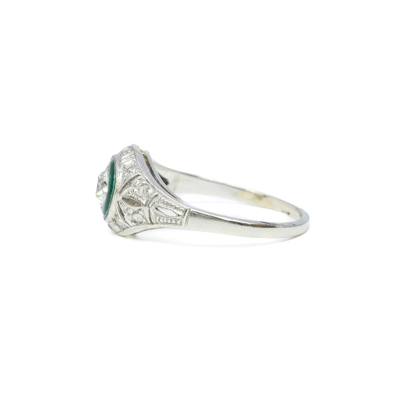 18ct White Gold Edwardian Style Euro Cut Diamond Ring Val $4760 Size O #53849