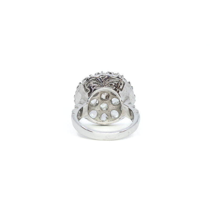 14ct White Gold Antique Rose Cut Diamond Ring Size J1/2 #190280