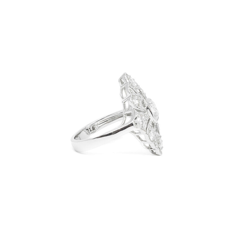 *New* 18ct White Gold 1.69ct Vintage Style Diamond Ring Val $21755 #43532