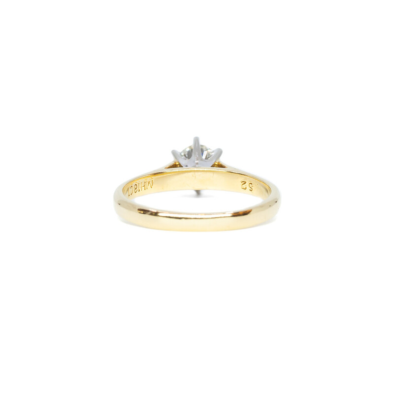 18ct Yellow Gold 0.52ct Solitaire Diamond Ring Val $9300 Size L 1/2 #6018