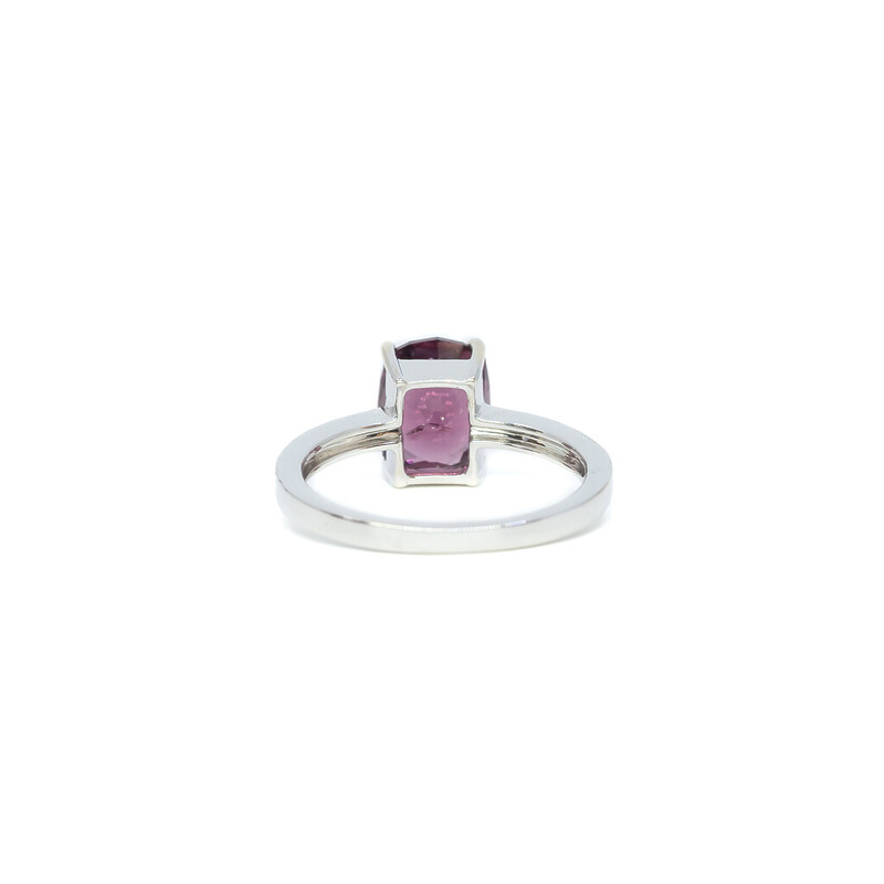 18ct White Gold Red Spinel & Diamond Ring Val $4100 Size M 1/2 #58945