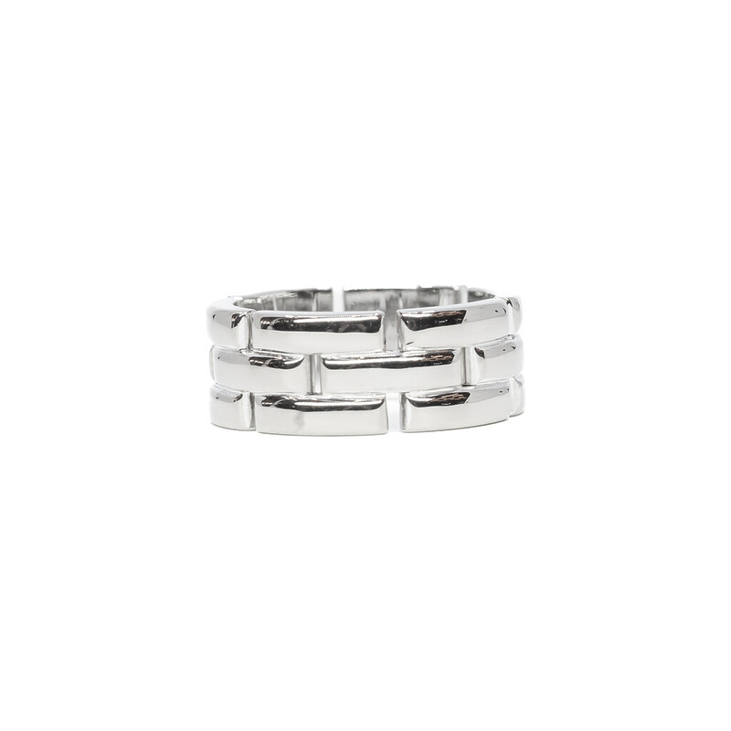 Cartier Maillon Panthere 18ct White Gold Ring Band Size 53 / M1/2 #58124