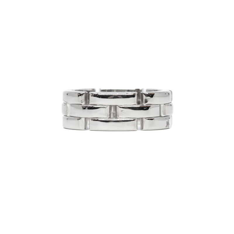Cartier Maillon Panthere 18ct White Gold Ring Band Size 61 / S1/2 #58122