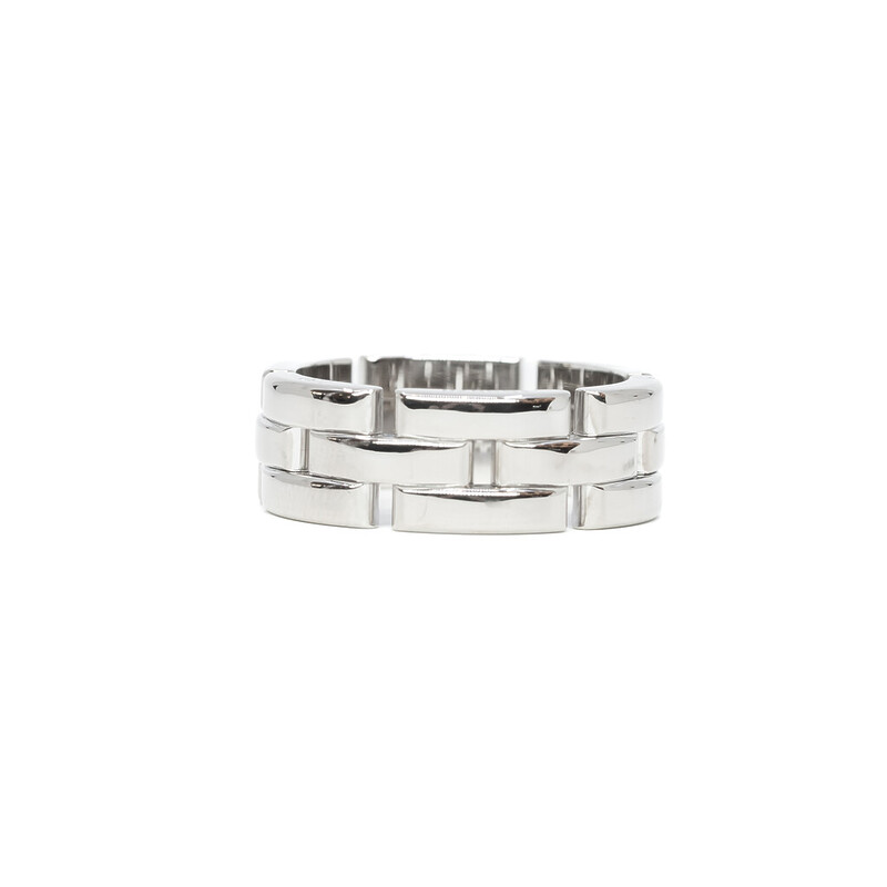 Cartier Maillon Panthere 18ct White Gold Ring Band Size 61 / S1/2 #58122