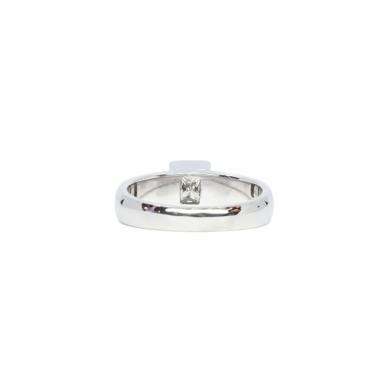 14ct White Gold 0.80ct Radiant Cut Diamond Ring Size N Val $8840 #51602