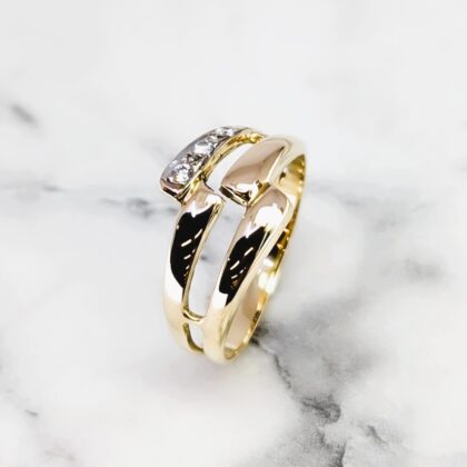 14ct Yellow Gold Split Gold Band Ring - Size K 1/2 #52263